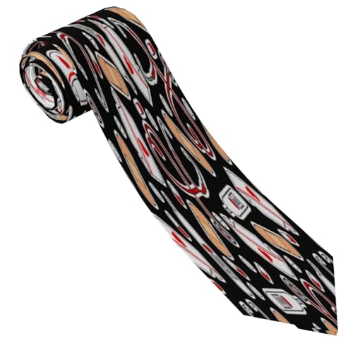 Nurse Love Print Black Men'S Classic Silk Smooth Tie, Suitable For Pairing With Formal Occasions3