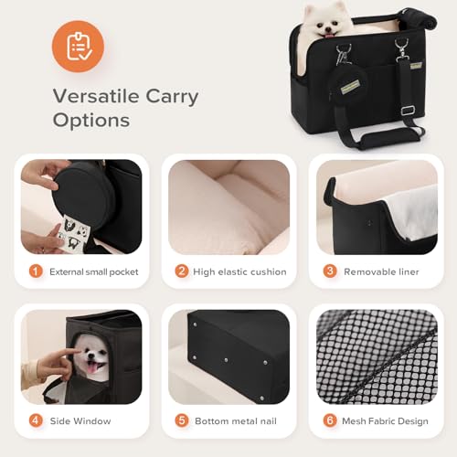 Pet-Carrier-Cat-Carrier-for-Medium-to-Large-Cats-and-Small-Dogs-with-Removable-Liner-Holds-Dog-Carriers-up-to-22-lbs-for-Small-Dogs-Soft-Sided-Foldable-Cat-Carrier-BlackLarge