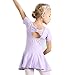 Dance Leotards With Skirts Ballet Clothes Gymnastics Apparel 2T 3T 4T 5T 6T 7T 8T 9T Leotard Childrens Costumes Dresses Toddler Kids Dancing Dress (Purple,140)