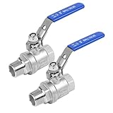2 Pack 3/4' Full Port Ball Valve NPT Male x Female 304 Stainless Steel Heavy Duty 1000 WOG Shut Off Valve with Locking Device (3/4 Inch)