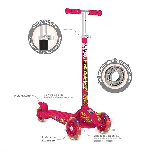 Pat. Skatenet Max Pink - Led Bandeirante Pink