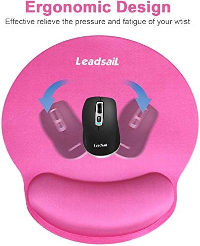 LeadsaiL Mouse Mat Round Gaming Mouse Pad with Wrist Support, Non-slip Rubber base, Waterproof Surface, Mousepads with Wrist Rest, Compatible with Laser and Optical Mice for Gaming, Office Working