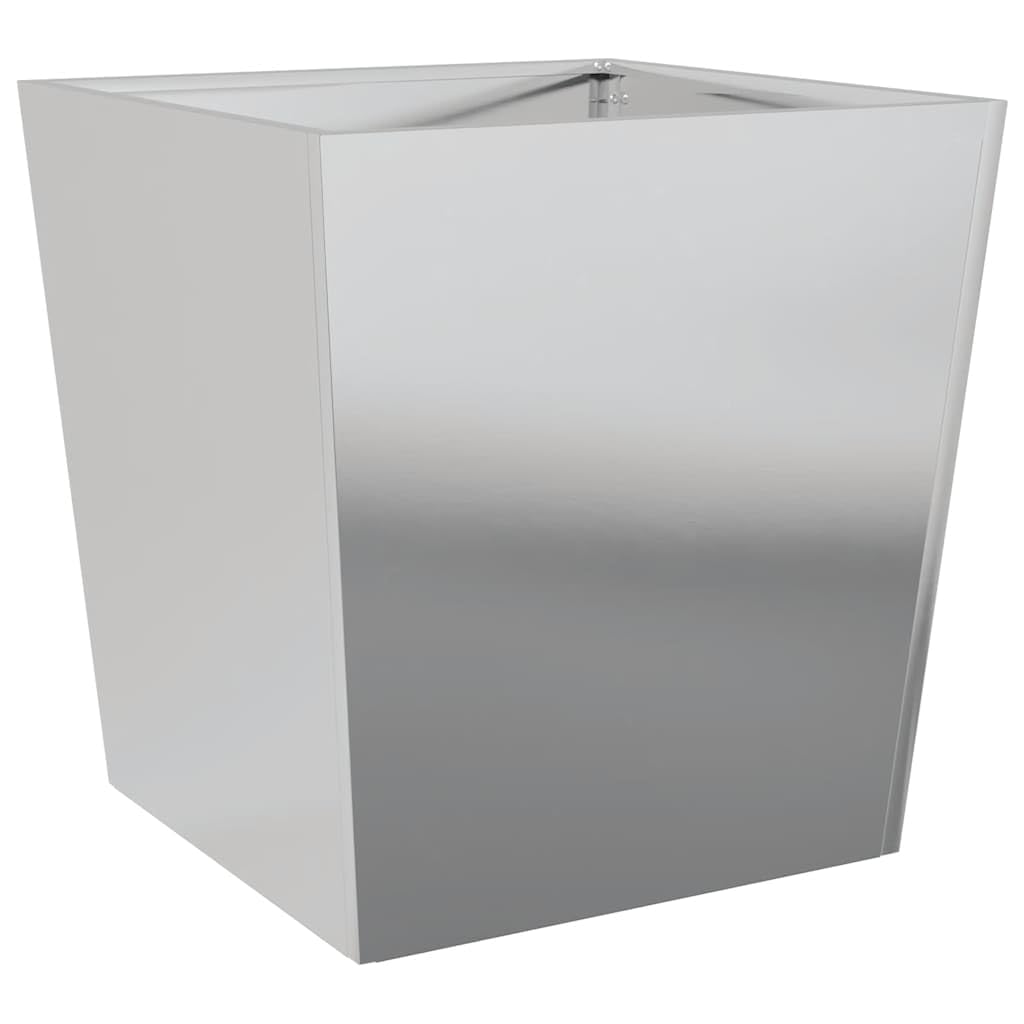2 vasi per piante, 50 x 50 x 50 cm, in acciaio zincato
