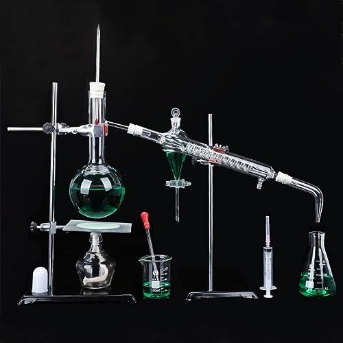 ZAHIKA 1000ml Destillation Kit, Alkohol Destiller, Labor Glaswaren, Chemie Labor Glaswaren Kit, Home Micro Destillation Destiller Reiniger Glaswaren Set