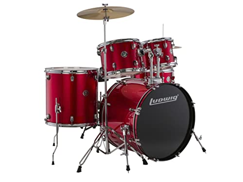 Ludwig Accent 5-piece Complete Drum Set – Red Sparkle