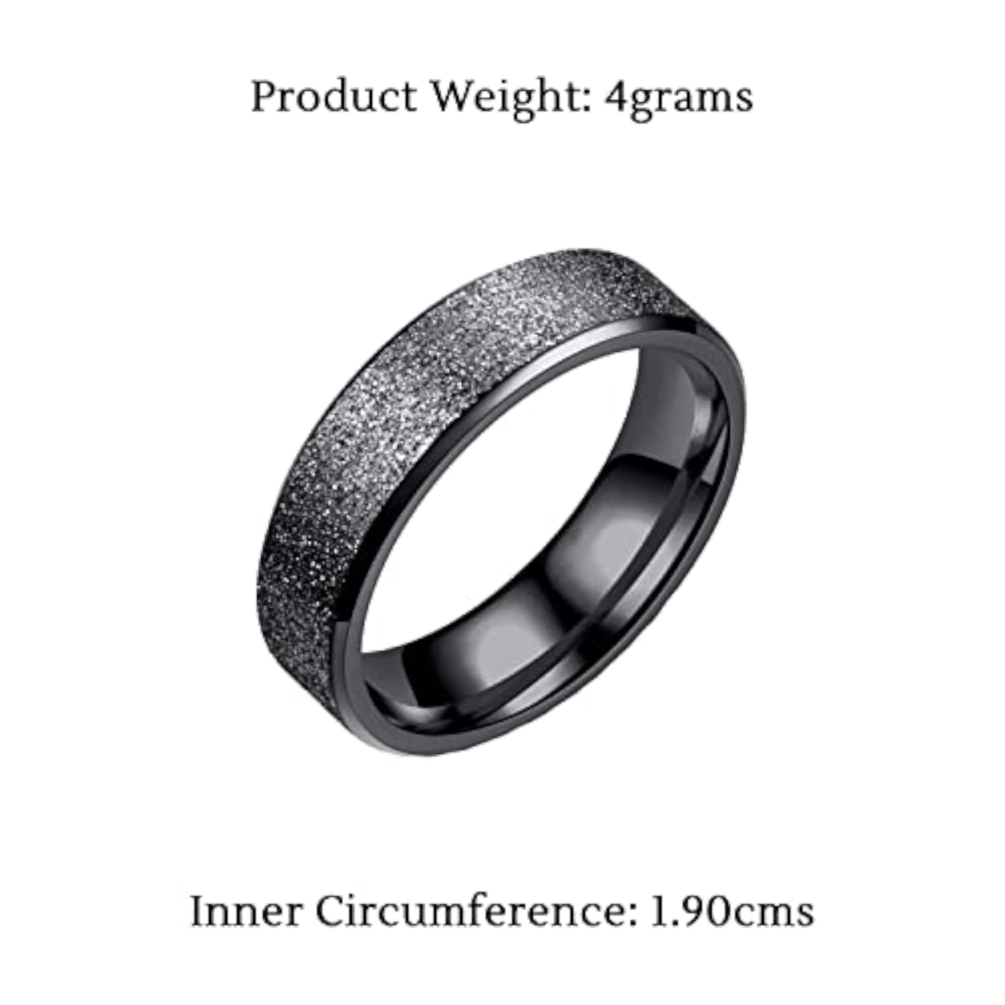 Men's Titanium Stardust Gold Stainless Steel Band Ring, Trendy