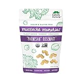 Mustache Munchies Organic Baked 'PARMESAN' ROSEMARY Crackers | Vegan, Gluten Free, Plant-Based Cheese Snack | 4 ounce, 3 count