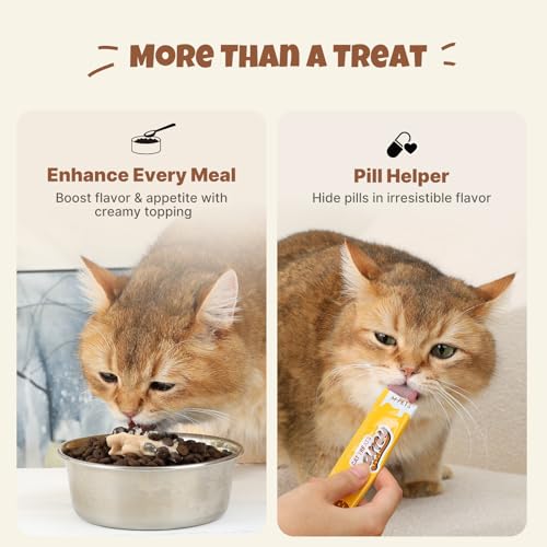 Image of M-PETS Creamy Lickable Cat Treats - 4 Flavor Variety Pack, 20 Tubes of Healthy Squeeze Up Snacks with Functional Nutrients for Hydration, Skin & Coat, and Digestive Health - Grain Free, High Protein