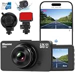 Dash Cam Front and Rear Camera, WiFi Dash Camera for Cars with 64G Card, 2.5K Car Camera Dash Cam Front +1080P Rear Dashcams with Super Night Vision, Loop Recording, G-Sensor