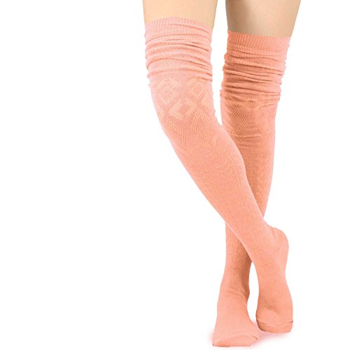 Image of Fashionable Cotton Slouchy Boot Socks for Women and Girls: Long Thigh Highs, Over-the-Knee Highs, and Knee Highs