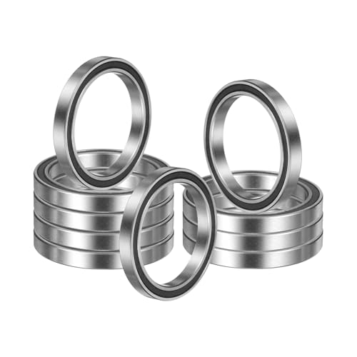 uxcell 10 Pack 6809 2RS Deep Groove Ball Bearings, 45 x 58 x 7mm Chrome Steel Double Shield Bearing for Electric Motor, Home Appliances, Industrial Machinery, (ABEC5)