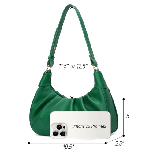 Image of KKXIU Shoulder Bag Crescent Handbag Ruched Purse Underarm Bag Mini Hobo for Women