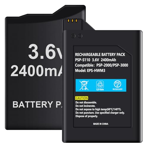 ElephantStory PSP2000/3000 �p�o�b�e���[ PSP-S110�݊��o�b�e���[ 2400mAh �p�b�N�����p PSP3000 ��e�ʃ��`�E���C�I���o�b�e�� PSE�F���Z��