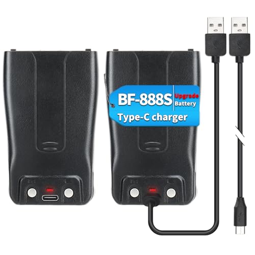 Baofeng Walkie Talkie Battery Replacement Type-C Charger 1500Mah Rechagable Li-On Battery For Bf-888S Bf-777S Bf-999S Retevis H-777 And Walkie Talkies 2Pack cover