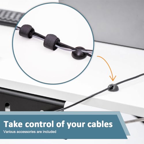 Serplex® Under Desk Cable Organizer Desktop Power Extender Organizer Tray No Drill Home Office Tangle Free Under Desk Power Cord Organizer for Outlet Extension, Power Cords, 15.75''x3.94''x4.72'' 5 41PAIXMZOZL