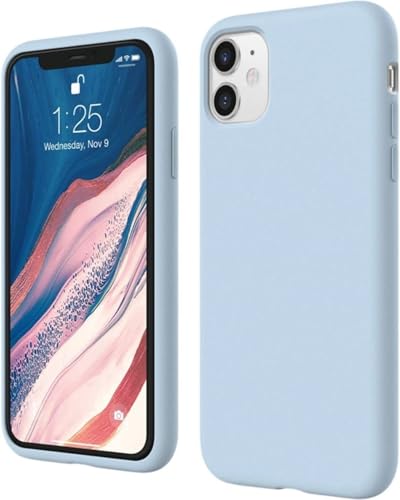 Image of Premium Liquid Silicone Case for iPhone 11 - Slim Full Body Protective Back Cover with Soft Microfiber Lining, Anti-Slip Grip Scratch Resistant Phone Case(Blue)