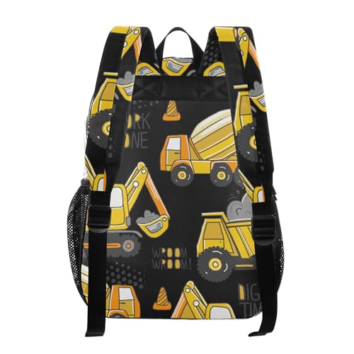 Excavator Cars Pattern Clear Backpack, PVC Transparent School Backpack Lightweight Student Book Bags Capacity Clear Bag3