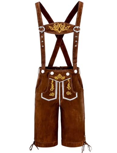 Costume Oktoberfest Bavarois Lederhosen Homme : Pantalon Bretelles Festival Bière