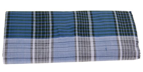 100% Cotton Handloom Mens Checkered Lungi / Dhoti / Sarong / Wrap