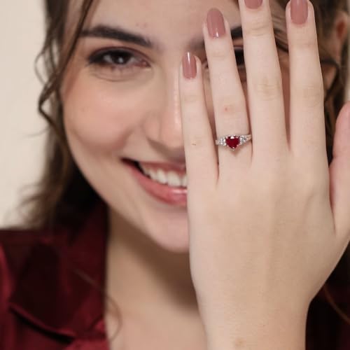 Image of Miss Highness 925 Silver Heart Promise Ring for Women | Stylish Adjustable Design | Trendy Silver Jewellery | With Authenticity Certificate | Gift for Girlfriend Wife | Office Wear Ring
