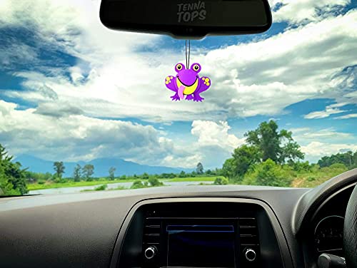 Tenna Tops Cute Frog Car Antenna Topper/Auto Mirror Dangler/Dashboard Accessory (Purple) - Thumbnail 5