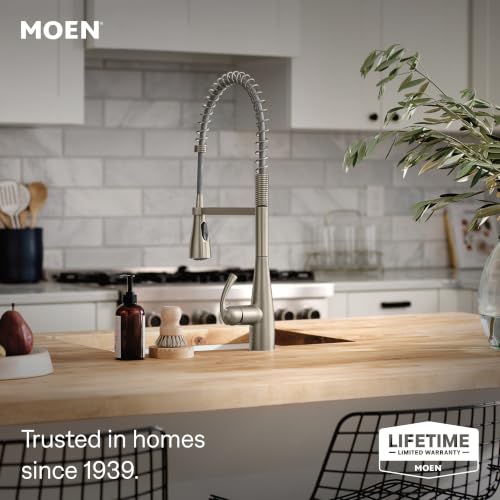 Moen Essie Pre-Rinse Pulldown Kitchen Faucet w/Soap, 87814SRS - image 2