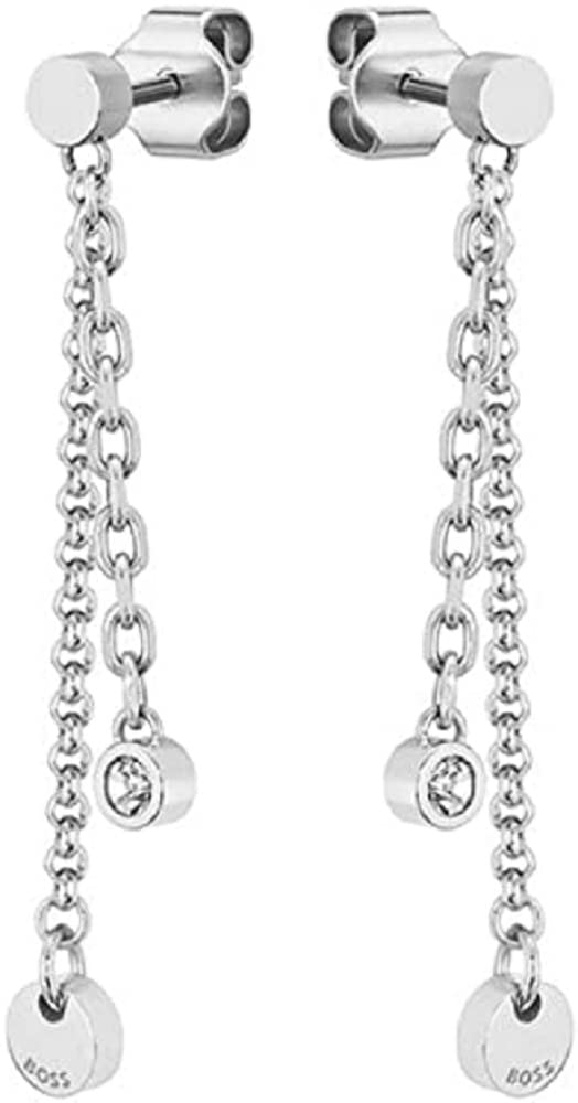 BOSS Jewelry Women's IRIS Collection Dangle & Drop Earrings in Stainless Steel Embellished with Crystals - 1580332