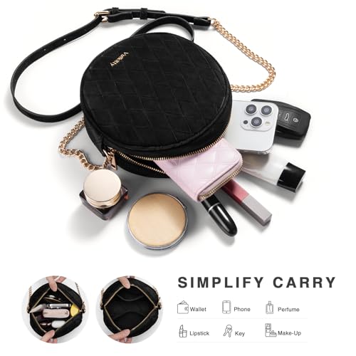 Round Crossbody Bag for Women PU Leather Circle Tassel Purse with Adjustable Strap Small Shoulder Handbags3