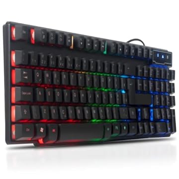 Teclado Gamer Semi Mecanico Para Pc Ps4 Ps5 Xbox Iluminado com Led Qwerty Abnt2 Padrão Brasileiro 12 Teclas Multimidia e Cabo Usb