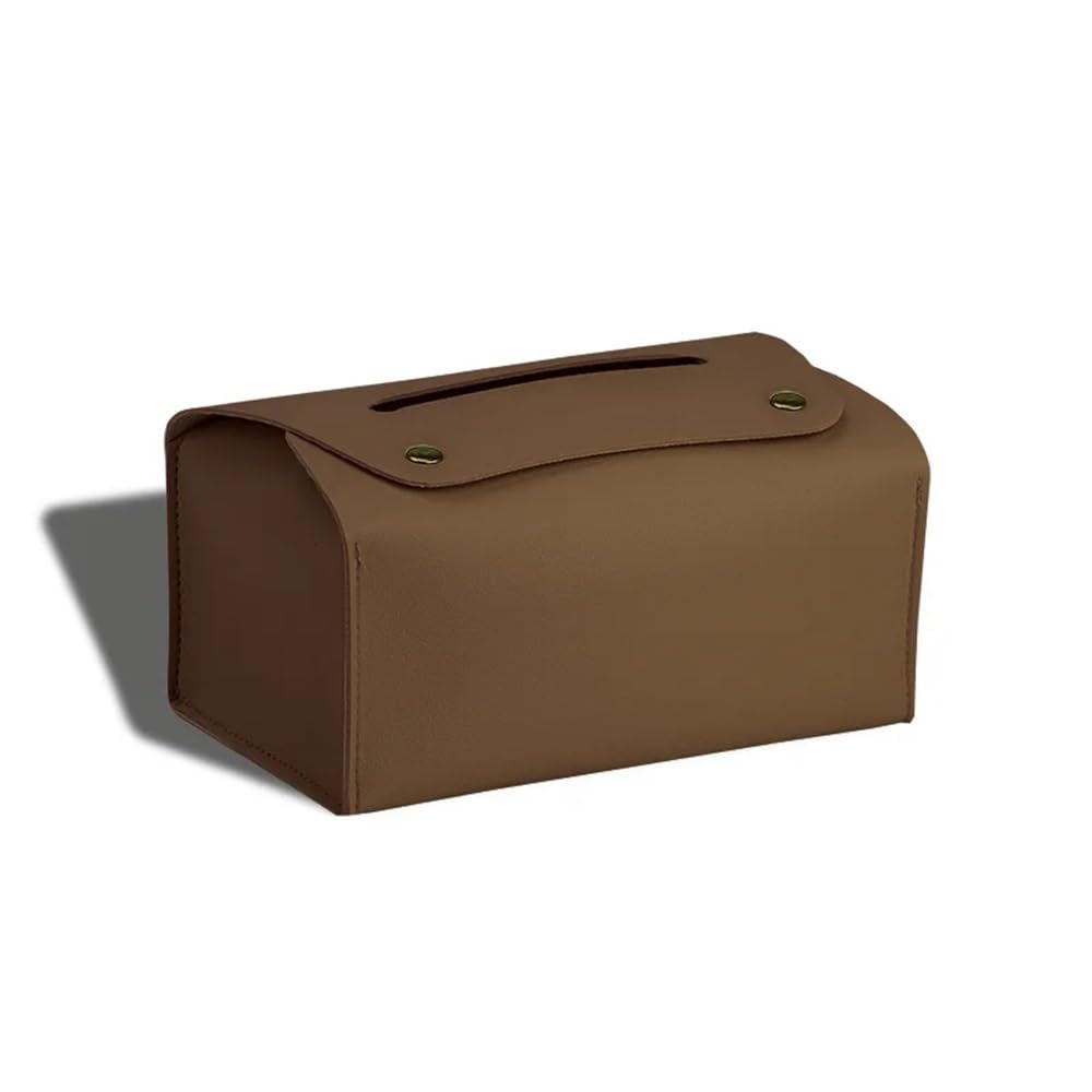 Tissue Case Leather Tissue Box, Desktop Decorations for Dining Room, Living, Kitchen, Storage Tissue Dispenser(Bruin)