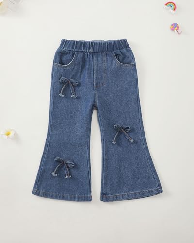 Image of Baby Toddler Girl Clothes Outfits Kids Sweatshirt Jeans Set Denim Pants Little Girls Clothes Toddler Outfit for Girls