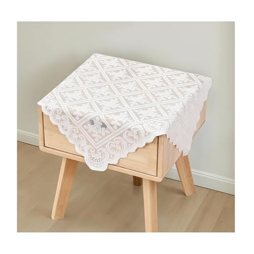 QACUU Elegant Floral Lace Tablecloths, Decorative Table Cloth for Kitchen Dining Table, Square Table Cloths and Fabric Tablecloth, Table Covers for Kitchen Dinning Tabletop Decoration(60cm x 60cm)