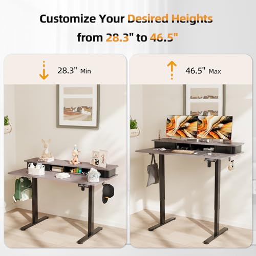 Image of JOY worker 48 inch Electric Adjustable Standing Desk with Storage Monitor Stand