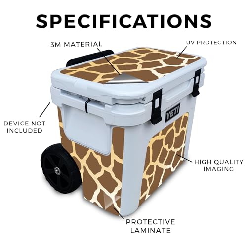 Image of Skin Compatible with Yeti Roadie 32 Wheeled Cooler - Giraffe - Premium 3M Vinyl Protective Wrap Decal Cover - Easy to Apply | Crafted in The USA by MightySkins