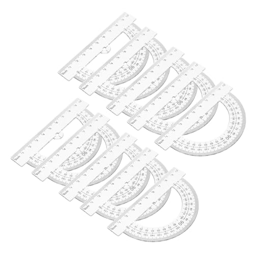 WOFASHPURET 10stücke Halbkreis Geodreieck Aus Kunststoff Präziser Winkelmesser Für Schüler Und Geometrie Leicht Und Tragbar Für Mathe Und Zeichnen