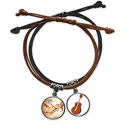 Pulsera de cuero Virgo Constellation Zodiac para hombre y mujer con cuerda trenzada a mano
