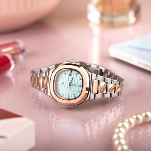 Image of Carlton London Grace Women Analog Watch, Round Dial, Stainless Steel Strap, Quartz Movement, Multi Color Strap, Date Display, 30M Water Resistant