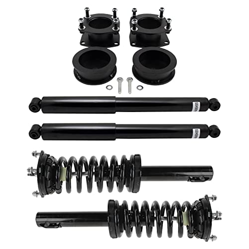 Image of TRQ Front and Rear Complete Strut Assembly & Shock Absorber Kit Leveling Kit Shock & Spring Strut Assembly Compatible with 2006-2010 Jeep Commander 2005-2010 Grand Cherokee