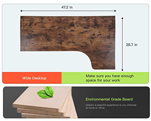 Computer Desk Office Desk Gaming Desk Extra Large 47”X 28.7" Black Modern Student Girl Kids Study Pc Simple Executive Table Workstation For Small Space #TOP2