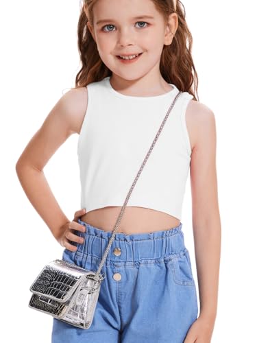 Girls Summer Tank Tops Sleeveless Loose Fit Basic Shirts Cute Athletic Crew Neck Blouse3