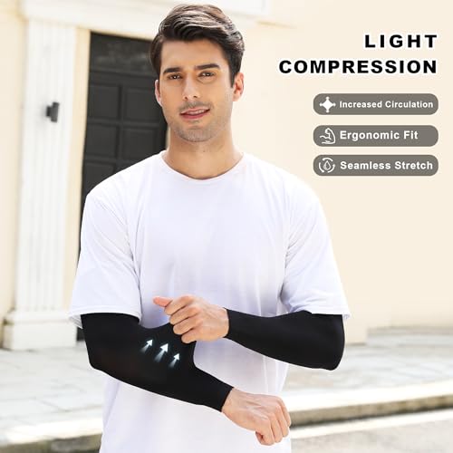 Stelle Arm Sleeves UV Sun Protection Compression Cooling Sleeves UPF 50 for Women Men Sport/Working/Tattoo Cover up4
