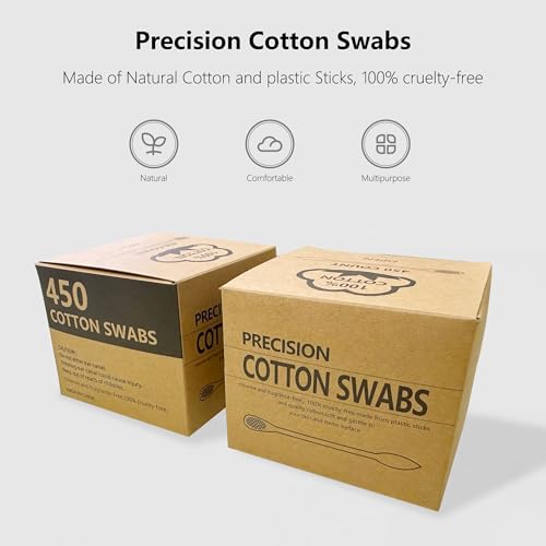 Image of 900pcs Precision Cotton Swabs, Pointed&Flattened Tip Cosmetic Applicators