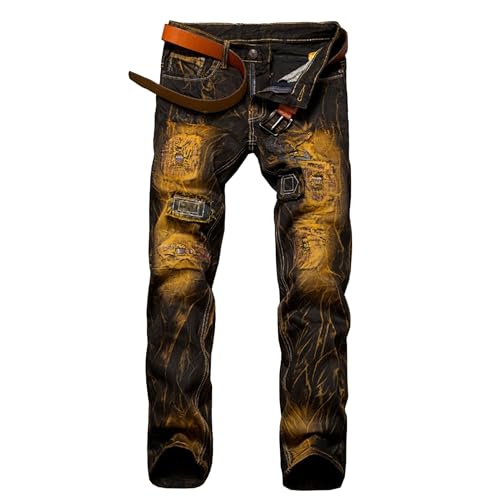 Jeans desgarrados para hombre estilo punk gótico miniatura 1