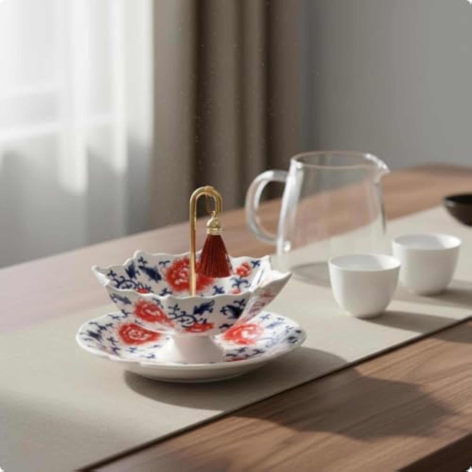 Versatile Umbrella Shaped Tea Strainer, Decorative Ceramic