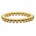 Jovivi Mens Womens Stainless Steel 8mm Gold Round Ball Beads Beaded Elastic Bracelet