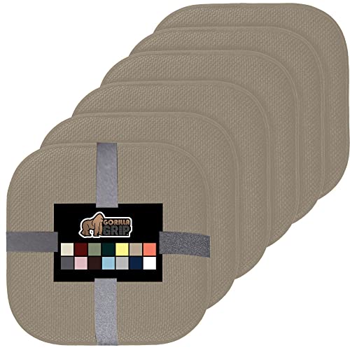 Gorilla Grip Memory Foam Chair Cushions, Comfortable Pads For Dining Room, Kitchen Table, Office Chairs, Stay In Place Backing, Comfortable Microfiber Seat Pad Cushion, Set Of 6, 16X16, Beige #TOP27
