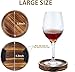 6Pcs Wooden Coasters for Drink-Acacia Wood Drink Coasters Set with Holder for Coffee Table Decor,Modern Cup Coaster for Kitchen Accessories Cute Beer Bar Decorative Rustic Outdoor Coasters