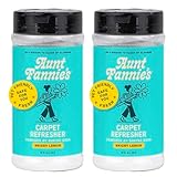 Aunt Fannie's Carpet Refresher & Deodorizer Powder, Multi-Purpose Rug, Carpet, and Upholstery Odor Eliminator for Homes with Cats and Dogs, Bright Lemon Scent, 16 Oz (Pack of 2)