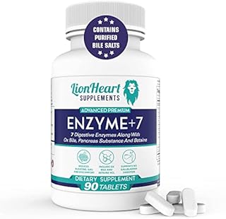 DIGESTIVE ENZYMES SUPPLEMENT - Includes Purified Ox Bile Salts - Tablets for No Gallbladder Sufferers - Enzyme for Digestion & Gas Relief - Helps Bloating, Acid Reflux, Constipation & Repair Leaky Gut
