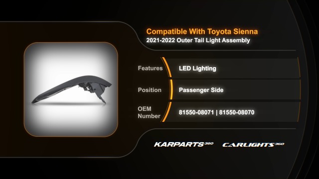 Amazon.com: For Toyota Sienna 2021 2022 Tail Light Assembly